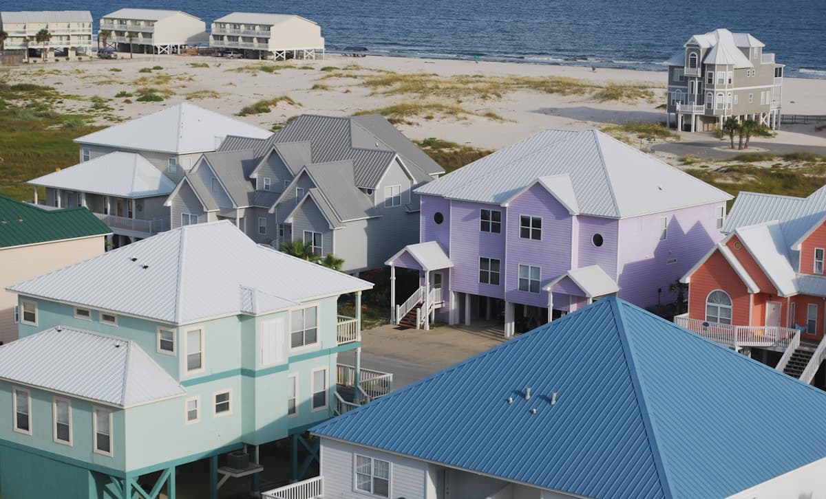 Colorful beach houses in Gulf Shores, Alabama