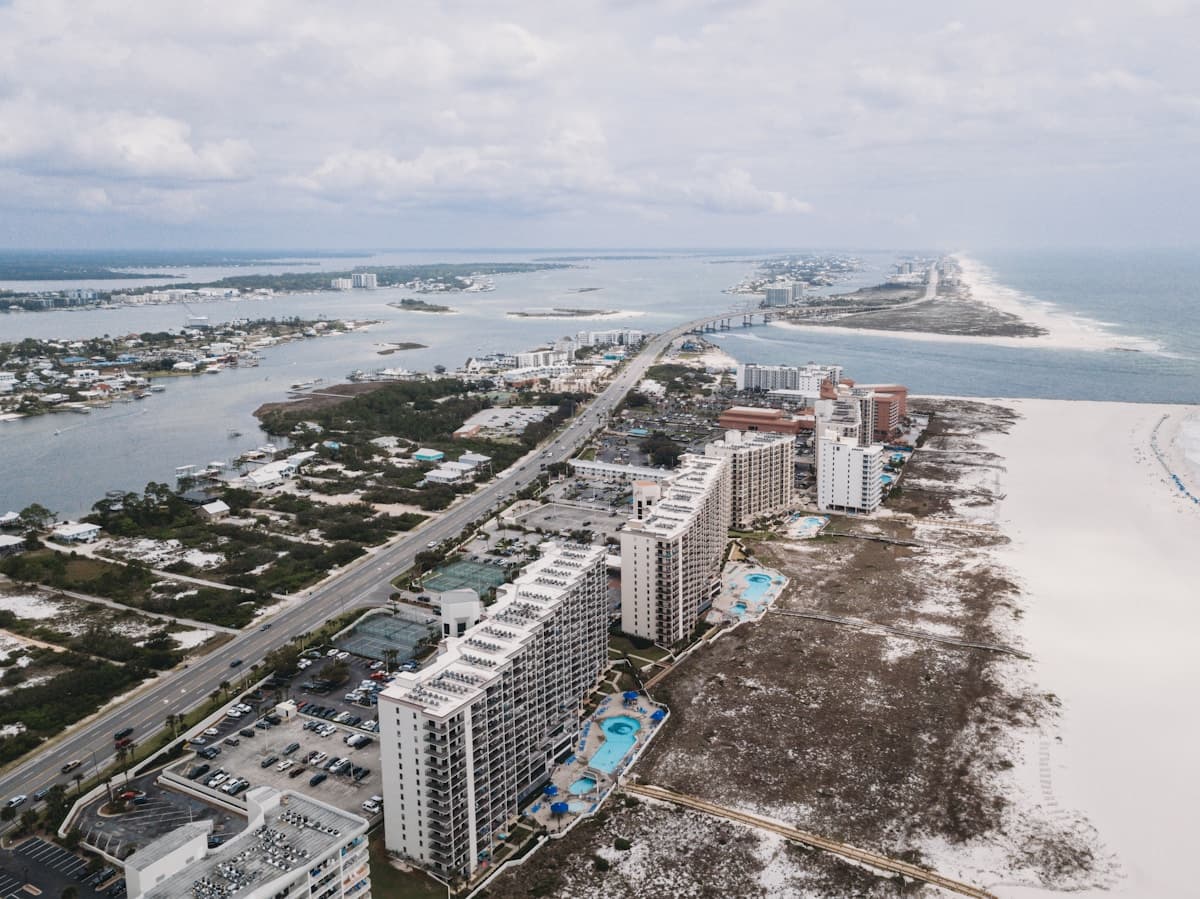 Aerial view of the Alabama Gulf Coast near Foley